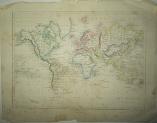 Item #015862 The World. On Mercator's Projection. Map of the Continents and Oceans with Hand...
