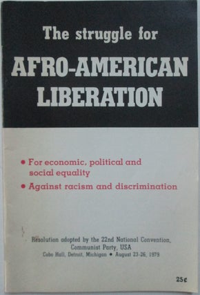 Item #015951 The Struggle for Afro-American Liberation. given