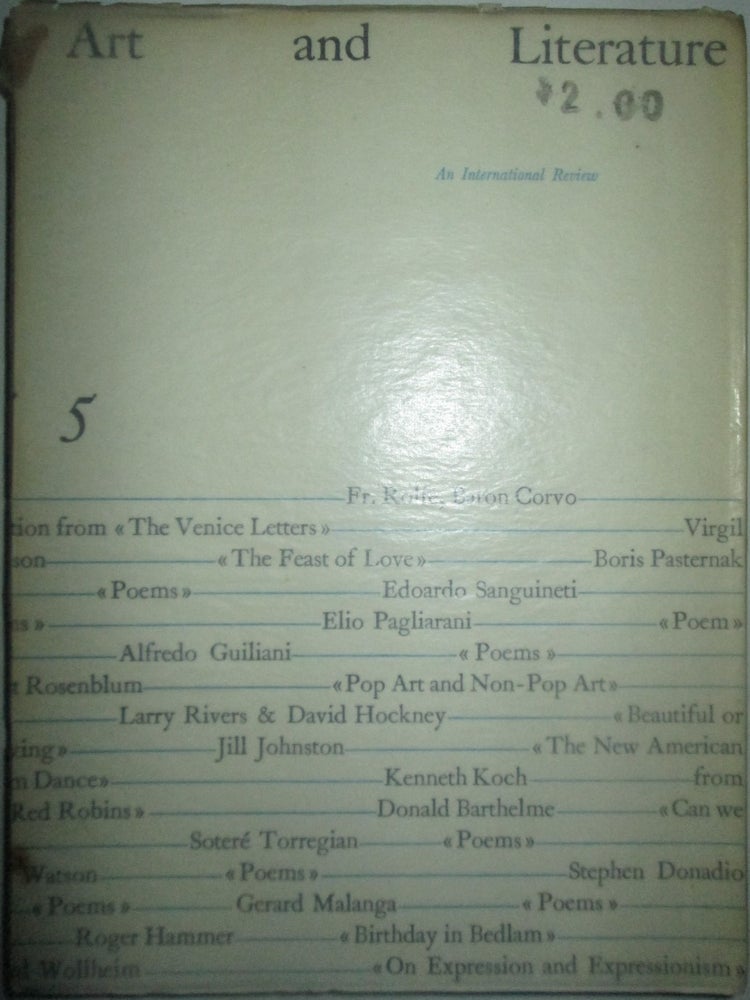 Item #015962 Art and Literature. An International Quarterly. Number 5. Summer, 1964. Boris Pasternak, Donald Barthelme, Gerard Malanga.