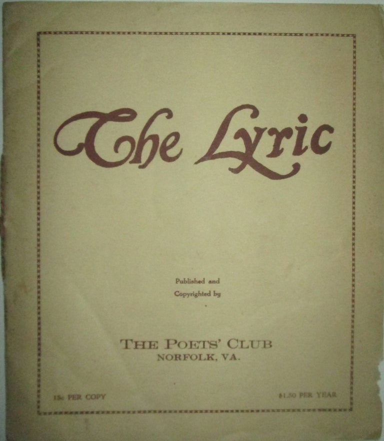 Item #016154 The Lyric. July 1922. Vol. 2 No. 7. Virginia Taylor McCormick.