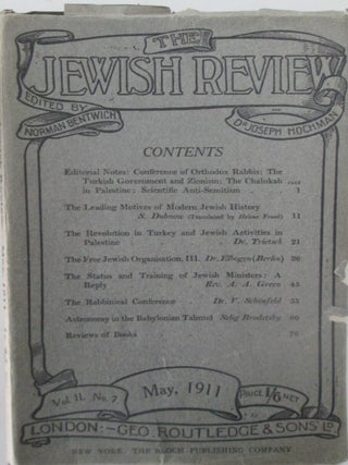 Item #016234 The Jewish Review. May 1911. Vol. II No. 7. authors
