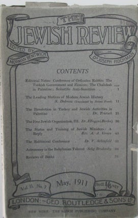 Item #016234 The Jewish Review. May 1911. Vol. II No. 7. authors