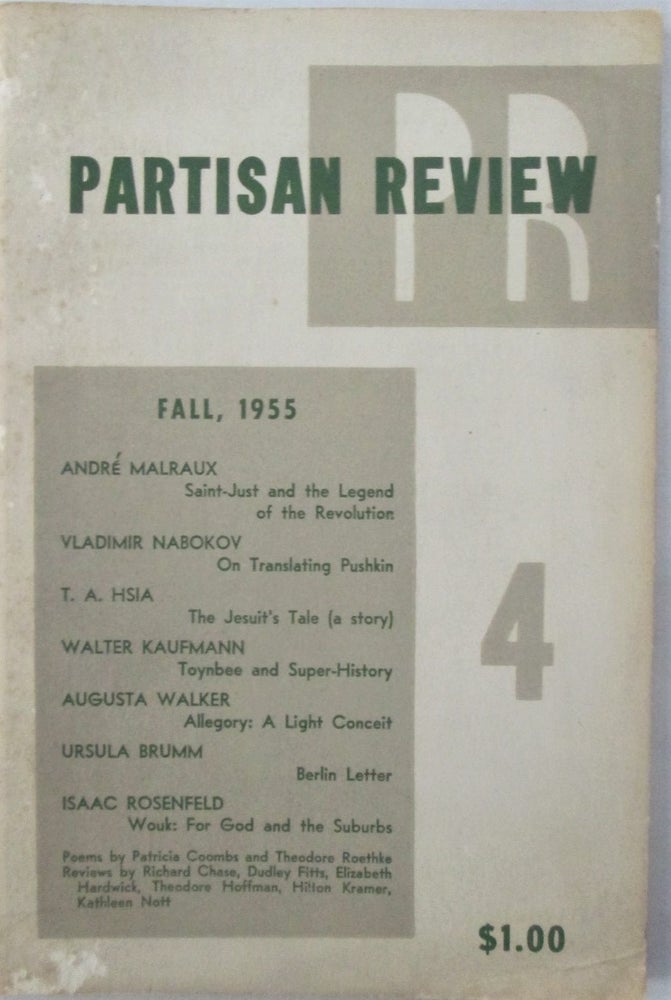 Item #016590 Partisan Review. Fall 1955. Andre Malraux, Vladimir Nabokov, Theodore Roethke.