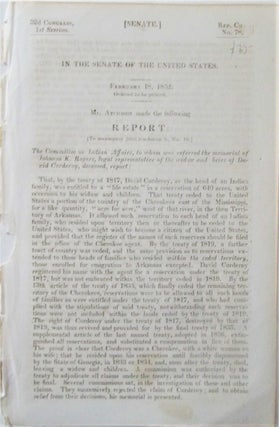 Item #016609 In the Senate of the United States. February 18, 1852. 32th Congress, 1st Session,...