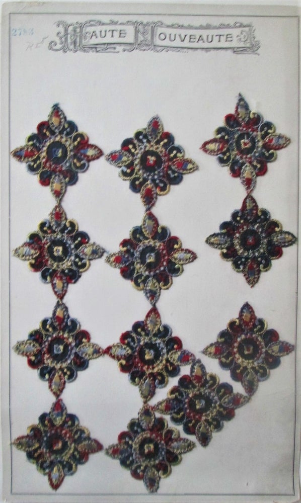 Item #016611 Haute Nouveaute. 12 Embroidered Fabric/Textile Floral Designs/Appliques.