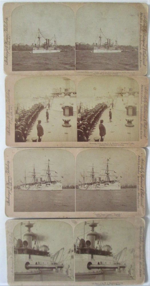 Item #016626 Stereoscope Photos of United States Navy ships. Four Slides. given.
