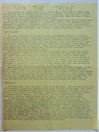 Item #016718 Win the Strike Flier. Campus Progressive Labor Party