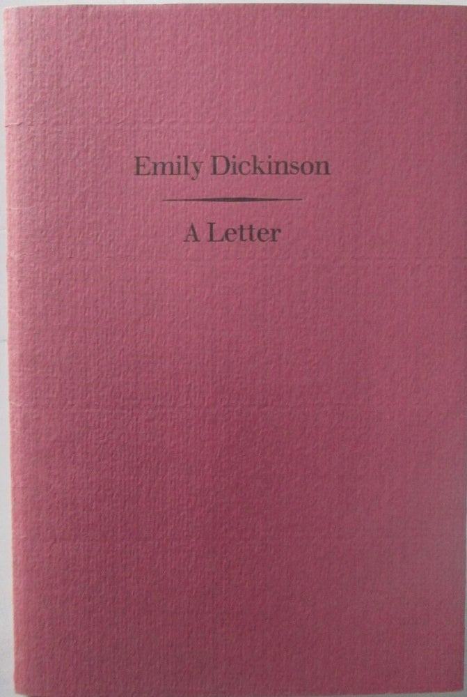 Item #016785 Emily Dickinson. A Letter. Emily Dickinson.