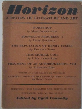 Item #016800 Horizon. A Review of Literature and Art. December, 1942. Louis Aragon