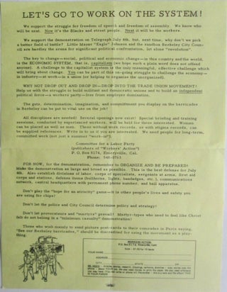Item #016820 Let's Go to Work on the System! Committee For a Labor Party Flier. Labor Social...