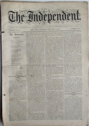 Item #016826 The Independent. January 13, 1876. African Methodist Episcopal Church...