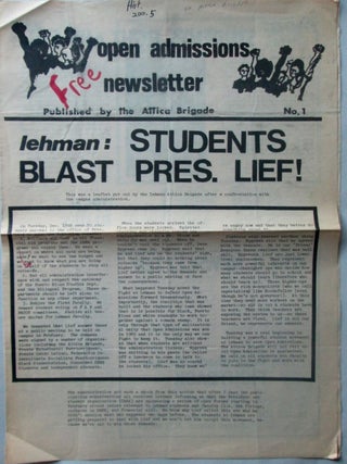 Item #016853 Open Admissions Newsletter. No. 1. Social Movements, Attica Brigade