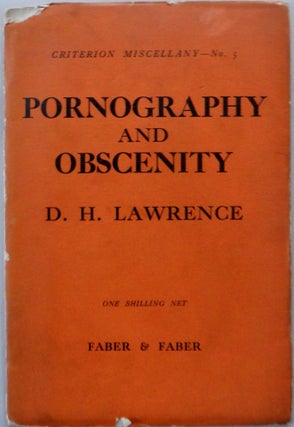 Item #016862 Pornography and Obscenity. Criterion Miscellany No. 5. D. H. Lawrence