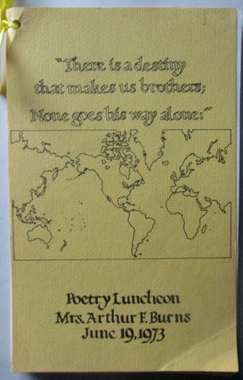 Item #016883 Poetry Luncheon Mrs. Arthur F. Burns (Helen Burns) June 19, 1973. authors