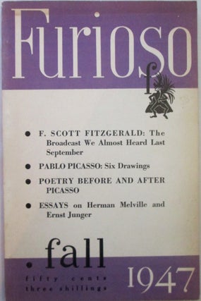 Item #016945 Furioso-A Magazine of Verse. Vol. III No. 1. Fall 1947. F. Scott Fitzgerald, Weldon...