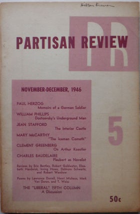 Item #017025 Partisan Review. November-December, 1946. Mary McCarthy, Paul Herzog, Jean Stafford,...