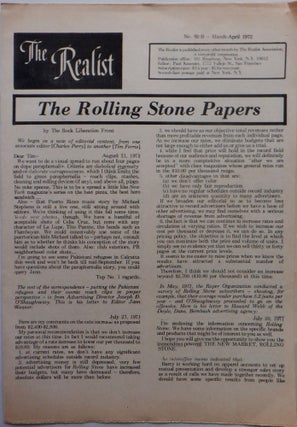 Item #017119 The Realist. March-April, 1972. No. 92-B. Dick authors. Guindon, comic