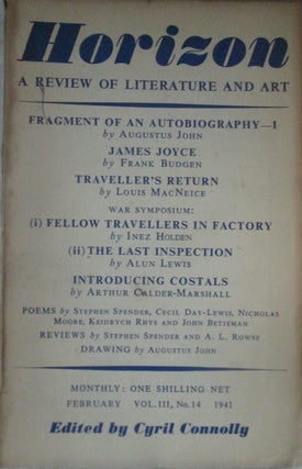 Item #017122 . Horizon. A Review of Literature and Art. February, 1941. John Betjemen, Stephen...