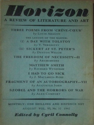 Item #017123 Horizon. A Review of Literature and Art. August, 1942. Louis Aragon, Augustus John