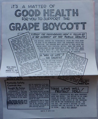 Item #017145 It's a Matter of Good Health for you to Support the Grape Boycott Awareness Flier....
