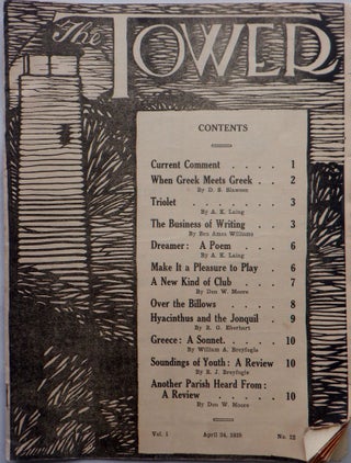 Item #017242 The Tower. A Journal of Literature and Criticism. April 24, 1925. Vol. 1. No. 12....