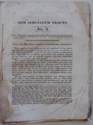Item #017389 New Jerusalem Tracts. No. 2. given