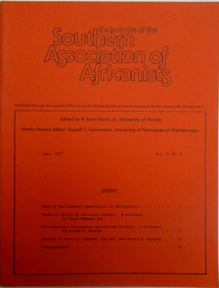 Item #017516 The Bulletin of the Southern Association of Africanists. June, 1977. Vol. V. No. 2....