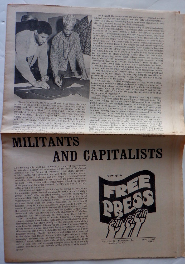 Item #017553 Temple Free Press. March 3, 1969. (vol. 1 No. 26). authors.