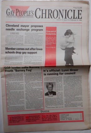 Item #017625 Gay People's Chronicle. February 10, 1995. Vol. 10, No. 16. authors