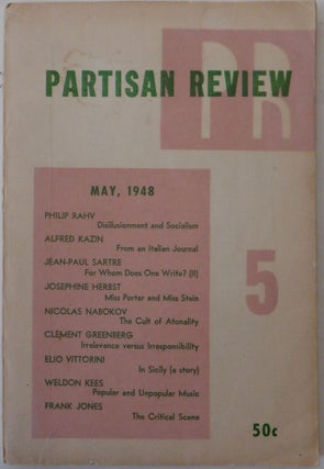 Item #017706 Partisan Review. May, 1948. Jean-Paul Sartre, John Berryman