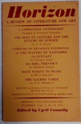 Item #017755 Horizon. A Review of Literature and Art. December 1944. T. S. Eliot, Bela Bartok
