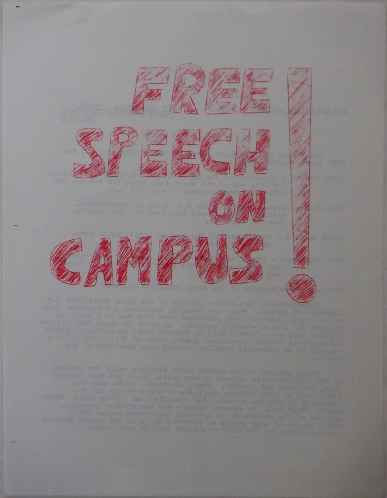 Item #017864 Free Speech on Campus! City College San Francisco School Board Election Handbill/Flier.