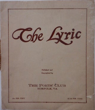 Item #017880 The Lyric. June 1922. Vol. 2 No. 6. Virginia Lyne Tunstall