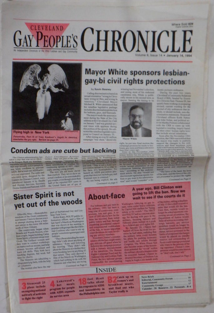 Item #017905 Gay People's Chronicle. January 14, 1994. Vol. 9 No. 14. authors.