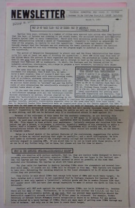 Item #017977 Newsletter. Teachers Committee for Peace in Vietnam. 8 issues spanning March 4, 1969...
