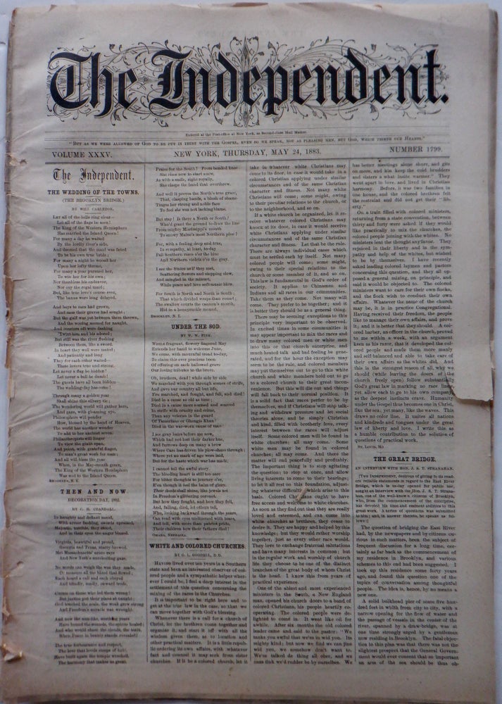 Item #018023 The Independent. May 24, 1883. Walter H. Page.