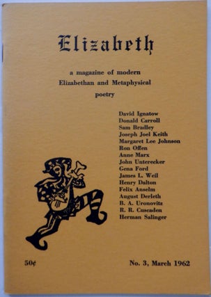 Item #018043 Elizabeth No. 3. March 1962. David Ignatow, August Derleth
