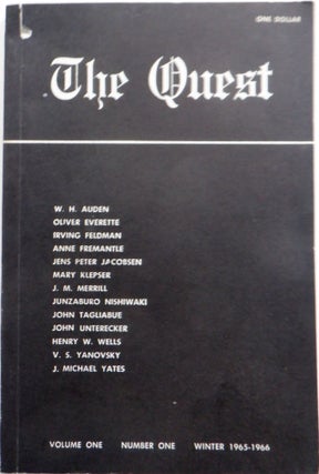 Item #018096 The Quest. Volume One, Number One. Winter 1965-1966. W. H. Merrill Auden, J. M., J....