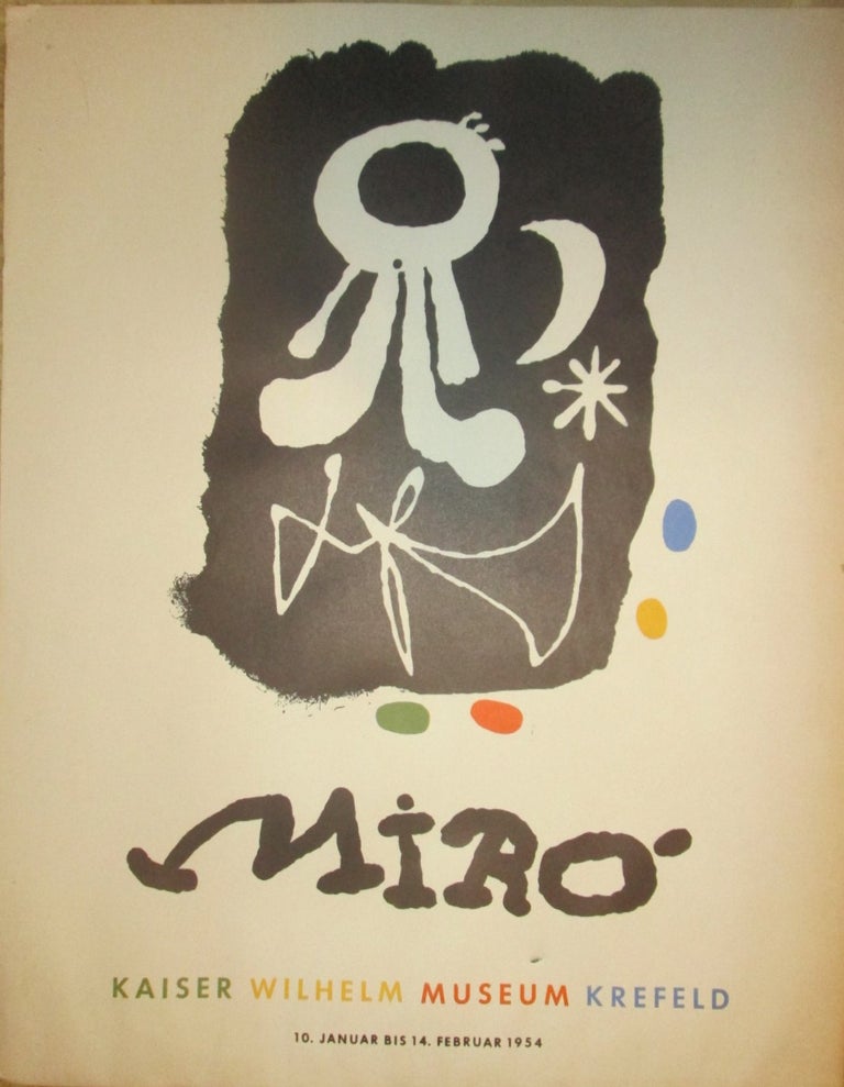 Item #018131 Miro. Kaiser Wilhelm Museum Krefeld. Art Exhibition Poster, Untitled with Person. Joan Miro, artist.