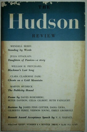 Item #018263 The Hudson Review. Winter 1980-81. Wendell Berry, V. S. Naipaul