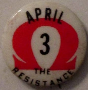 Item #018286 April 3. The Resistance Omega Pinback.