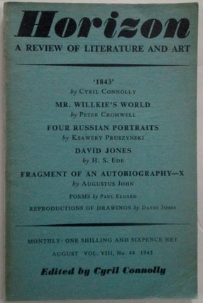 Item #018306 Horizon. A Review of Literature and Art. August 1943. Augustus John, Paul Eluard