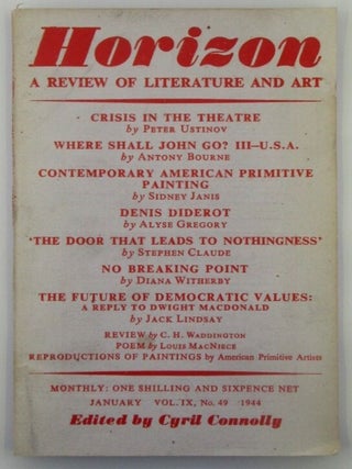 Item #018340 Horizon. A Review of Literature and Art. January 1944. Louis MacNeice, Sidney Janis