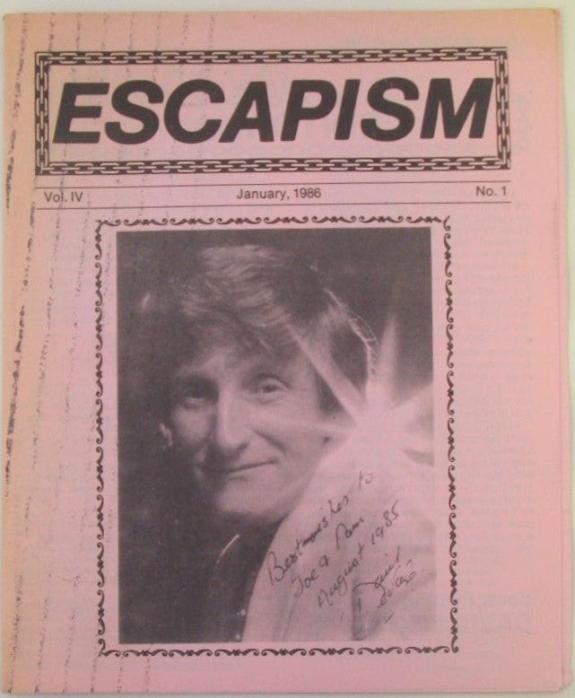 Item #018447 Escapism. January, 1986. Vol. IV. No. 1. authors.