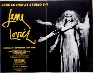 Item #018452 Lena Lovich at Studio 54. Wednesday, September 23rd, Promotional handbill/flier