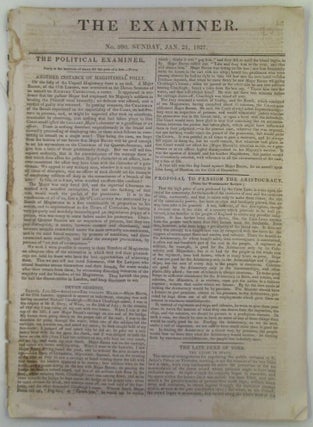 Item #018497 The Examiner. Sunday, Jan. 21, 1827. No. 990. authors