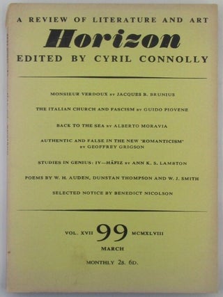Item #018523 Horizon. A Review of Literature and Art. March 1948. W. H Auden