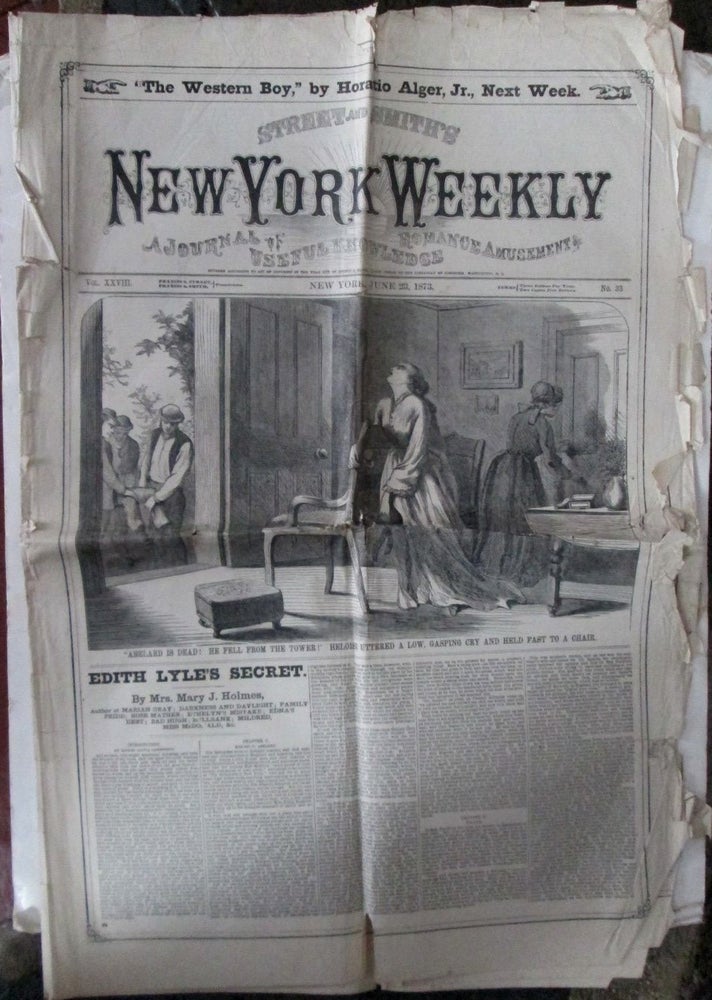 Item #018598 Street and Smith's New York Weekly. A Journal of Useful Knowledge Romance Amusement. June 23, 1873. Mary J. Holmes.