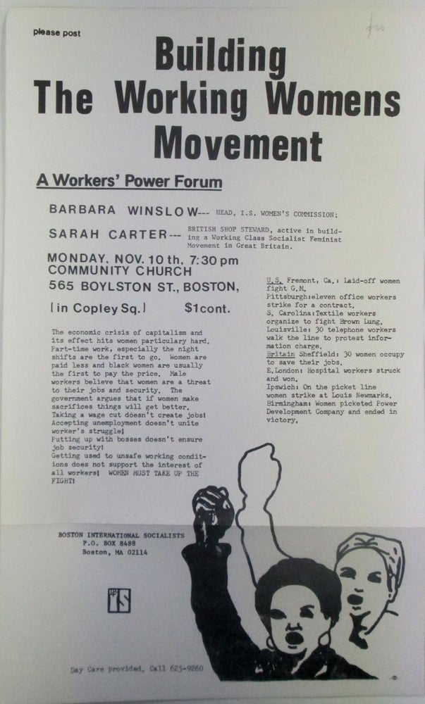 Item #018671 Building the Working Women's Movement Event Flier