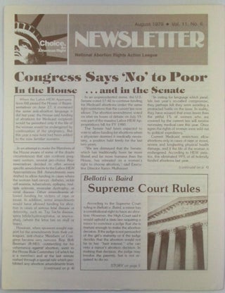 Item #018675 NARAL (National Abortion Rights Action League) Newsletter. August 1979. Vol. 11, No....